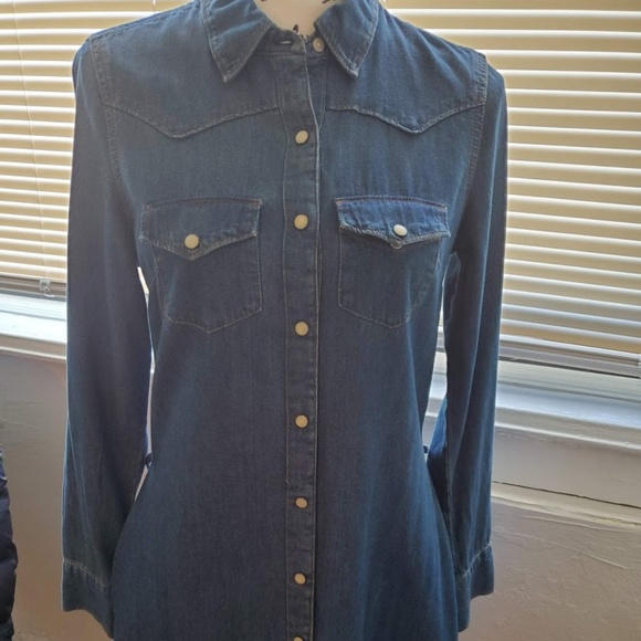NWOT Gap Vintage Denim Western Shirtdress - Picture 2 of 7